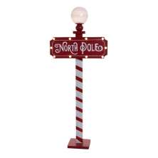 Enfeite Natalino Espressione Placa com Luz North Pole Vermelha e Branca 115 cm