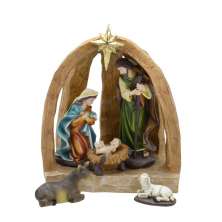 Enfeite Natalino Espressione Sagrada Família Marrom 40 cm