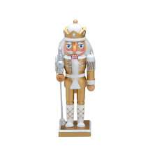 Enfeite Natalino Espressione Soldado Branco e Dourado 20 cm