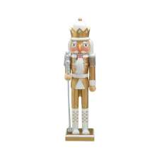 Enfeite Natalino Espressione Soldado Branco e Dourado 38 cm