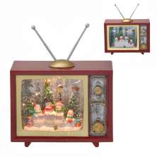 Enfeite Natalino Espressione TV com Luz e Movimento Bonecos de Neve Cantando Vermelha 24 cm