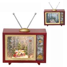 Enfeite Natalino Espressione TV com Luz e Movimento Bonecos de Neve Vermelha 24 cm