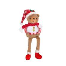 Enfeite Natalino Espressione Urso Branco e Marrom 48 cm