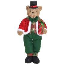 Enfeite Natalino Espressione Urso Marrom Claro e Verde 53 cm