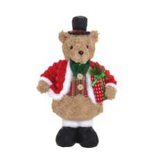 Enfeite Natalino Espressione Urso Marrom Claro e Vermelho 40 cm