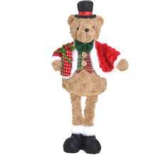 Enfeite Natalino Espressione Urso Marrom Claro e Vermelho 50 cm