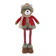 Enfeite Natalino Espressione Urso Marrom e Vermelho 55 cm