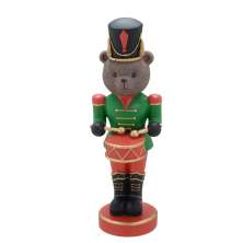 Enfeite Natalino Espressione Urso Vermelho e Verde 31 cm