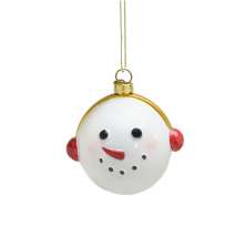 Enfeite Natalino para Árvore Espressione Boneco de Neve Branco e Vermelho 9 cm