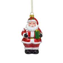 Enfeite Natalino para Árvore Espressione Papai Noel com Presente Vermelho e Branco 15 cm