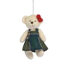 Enfeite Natalino para Árvore Espressione Ursa Bege e Verde 16 cm