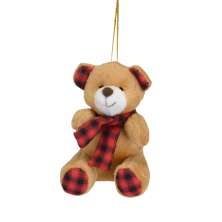 Enfeite Natalino para Árvore Espressione Urso Marrom e Vermelho 11 cm