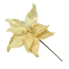Flor Natalina Espressione Dourada 24 cm