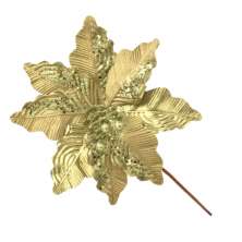 Flor Natalina Espressione Dourada II 33 cm