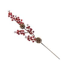 Galho Natalino Espressione Marrom e Vermelho 60 cm