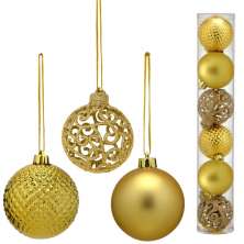 Jogo com 6 Bolas Natal Dourado