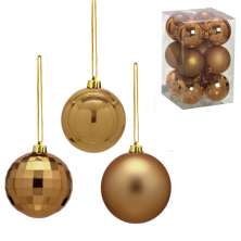 Kit com 12 Bolas Natalinas Espressione Bronze 7 cm