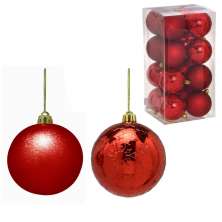 Kit com 16 Bolas Natalinas Espressione Vermelho 8 cm