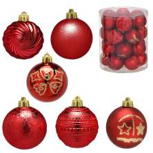 Kit com 26 Bolas Natalinas Espressione Vermelho 5 cm