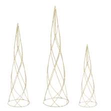 Kit com 3 Árvores Natalinas com LED Espressione Dourado 83 cm