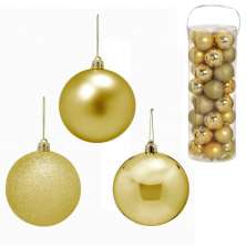 Kit com 32 Bolas Natalinas Espressione Dourado 5 cm
