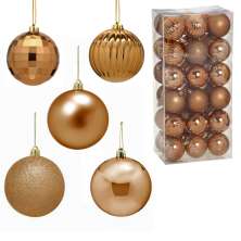 Kit com 36 Bolas Natalinas Espressione Bronze 6 cm