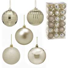 Kit com 36 Bolas Natalinas Espressione Champanhe 6 cm