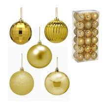 Kit com 36 Bolas Natalinas Espressione Dourado 6 cm