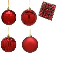 Kit com 37 Bolas Natalinas Espressione Vermelho 8 cm