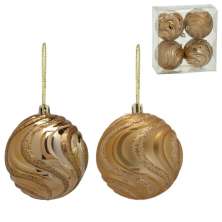 Kit com 4 Bolas Natalinas Espressione 8 cm Dourado IV