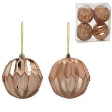 Kit com 4 Bolas Natalinas Espressione Bronze 8 cm