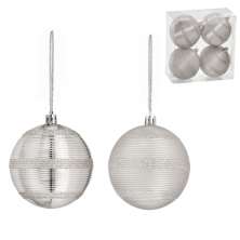 Kit com 4 Bolas Natalinas Espressione Champanhe IX 8 cm
