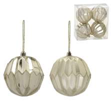 Kit com 4 Bolas Natalinas Espressione Champanhe VIII 8 cm