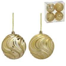 Kit com 4 Bolas Natalinas Espressione Dourado V 8 cm
