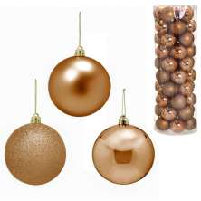 Kit com 50 Bolas Natalinas Espressione Bronze 6 cm