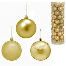 Kit com 50 Bolas Natalinas Espressione Dourado 6 cm