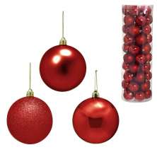 Kit com 50 Bolas Natalinas Espressione Vermelho 6 cm