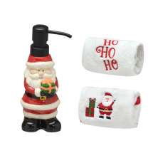 Kit de Banheiro Natalino Espressione Branco e Vermelho