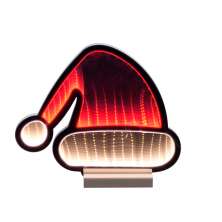Luminária de Mesa Natalina Espressione Gorro Vermelha e Branca 20 cm Bivolt