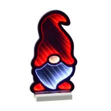 Luminária de Mesa Natalina Espressione Pai Noel Vermelha e Branca 31 cm Bivolt