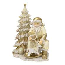 Papai Noel Decorativo II Dourado e Branco