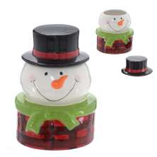 Potiche Boneco de Neve Vermelho