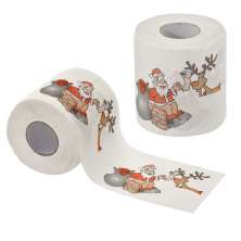Rolo de Papel Higiênico Natalino Espressione Papai Noel e Rena Branco
