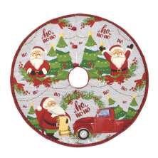 Saia para Árvore de Natal Espressione Carro Vermelha e Bege 104 cm