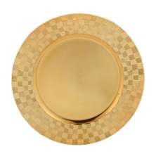 Sousplat Espressione Quadriculado Dourado