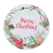 Sousplat Natalino Espressione Merry Christmas II Branco e Vermelho