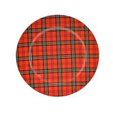 Sousplat Natalino Espressione Xadrez Vermelho e Preto