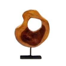 Escultura Decorativa Abstrata Espressione Marrom