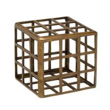 Escultura Decorativa Cubo Bronze