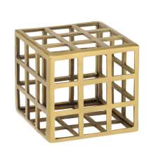 Escultura Decorativa Cubo Dourado